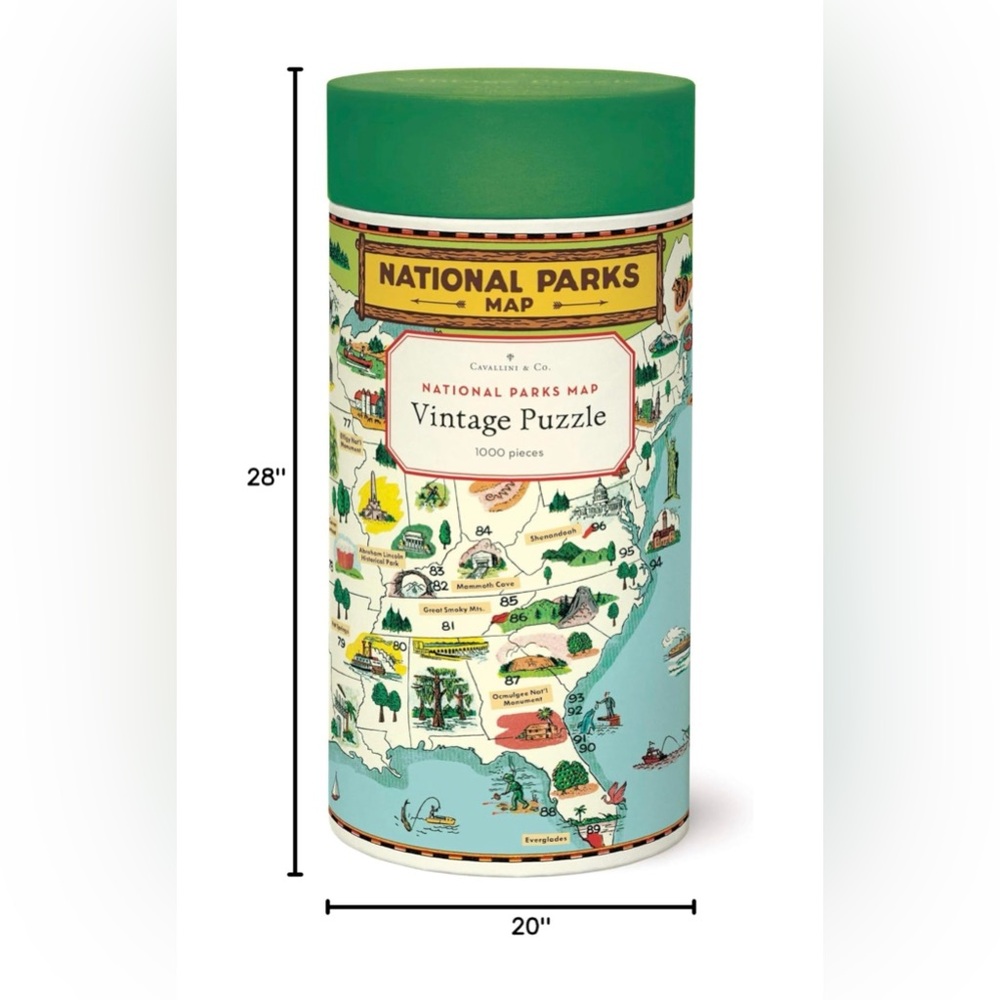 Cavallini & Co puzzle of National Parks Map Vintage 1000 Pieces
